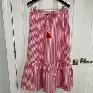 Talbots Red and White Striped A-Line Skirt